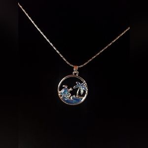 Turtle and Palm Tree Necklace-New